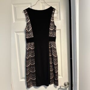 Cynthia Rowley Black and Cream Midi Dress